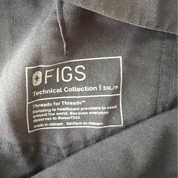 FIGS Zamora 2.0 Jogger Scrub Pants in Black, size 3XL/P - Picture 7 of 9